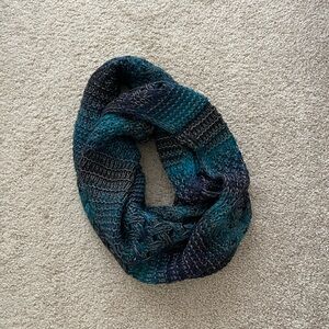 a new day Blue and Black Knitted Infinity Scarf